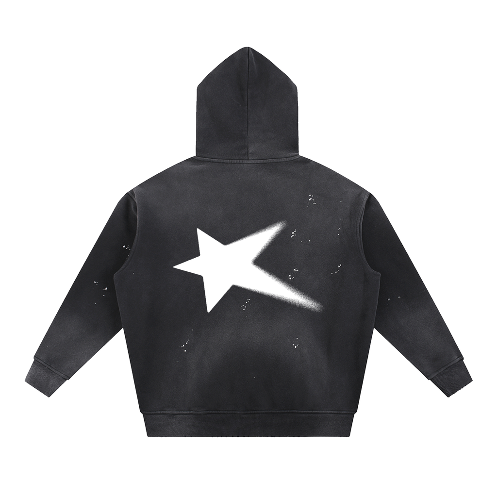 star hand-frayed hoodie.