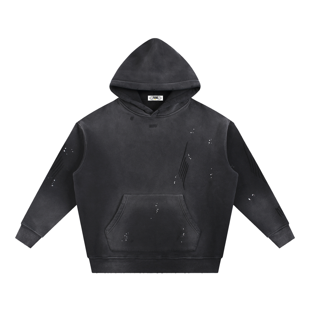 star hand-frayed hoodie.