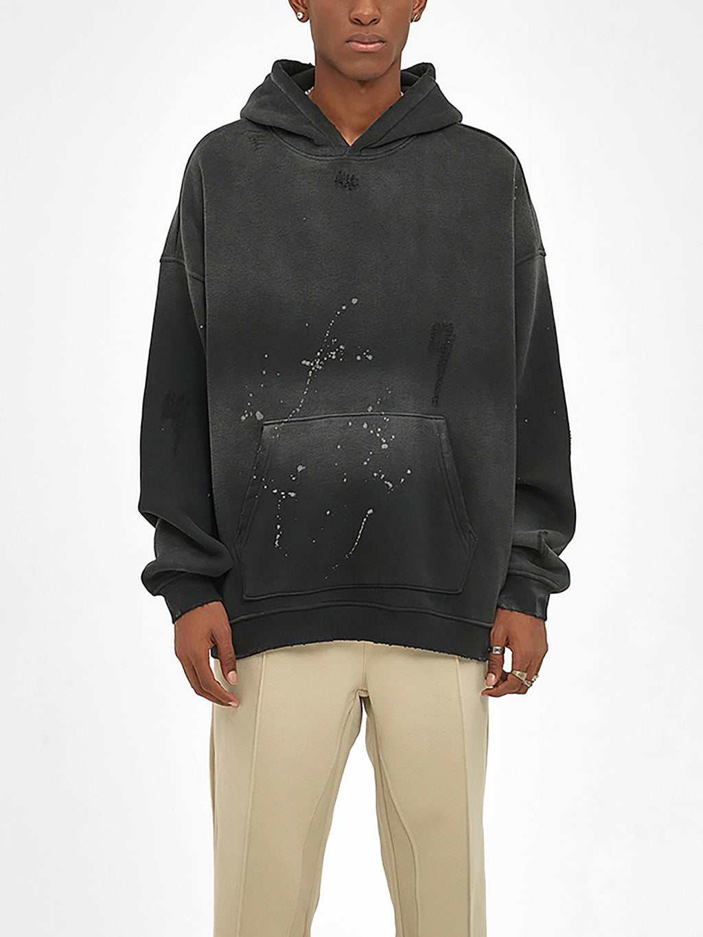 star hand-frayed hoodie.