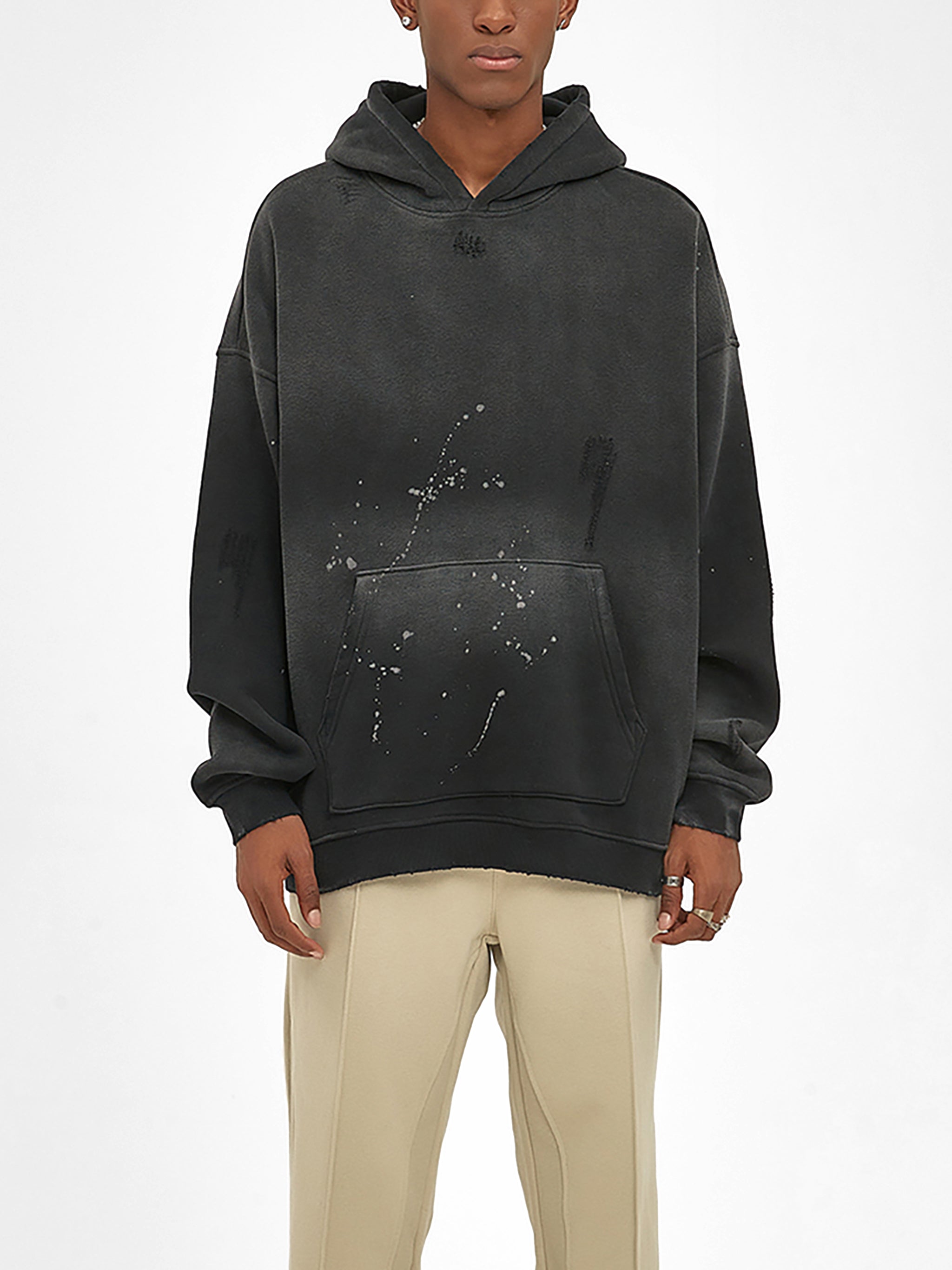 star hand-frayed hoodie.